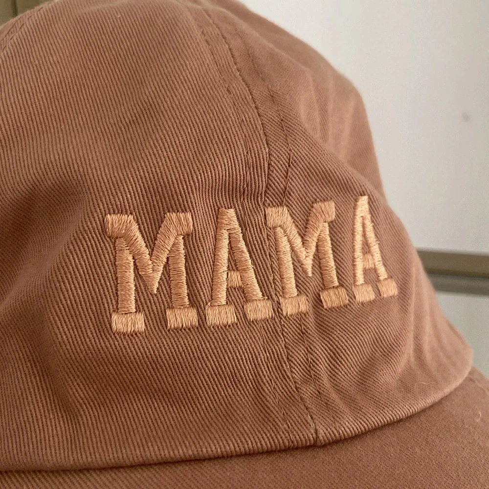 Boutique women’s MAMA embroidered baseball hat blush mauve brown dad cap OSFM